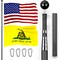 G128 Combo Pack: 25 Ft Telescoping Aluminum Flagpole (Black) & American and Gadsden Flags 3x5 Ft, Both ToughWeave Series Embroidered Polyester | Pole with Flags Included